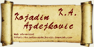 Kojadin Azdejković vizit kartica